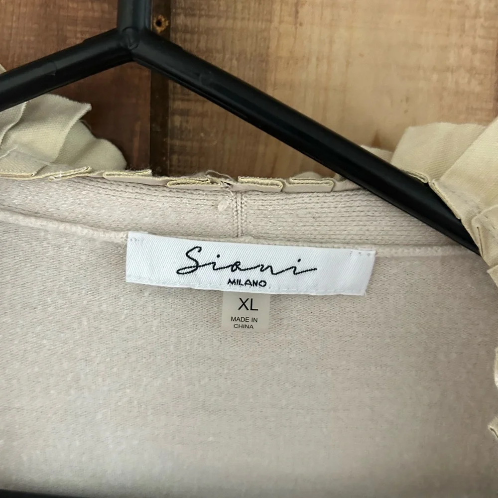 Sioni Cream Open Front Cardigan Size XL Cozy Soft - Picture 4 of 7